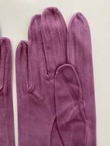【未使用】イタリア製　レディース　スエード　レザーグローブ　パープル系　革手袋　サイズ6ハーフ　裏地無し_画像3