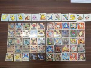 ポケモンシール　アマダ　62枚　大量　廃版シール1996年 1997年　当時物　絶版品　ポケモンパンシール付き ピカチュウ サンダー ミュウ　