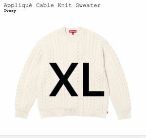 Appliqu Cable Knit Sweater XL supreme