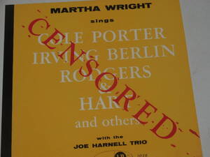  LP１枚　MARTHA　WRIGHT　sings　CENSORED　with the　JOE HARNELL TRIO