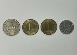 【送料無料・匿名配送】海外通貨 オーストリア ５シリング １シリング １０グロッシェン 古銭