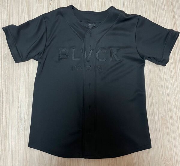 [ BLVCK PARIS ]ビックロゴベースボールシャツ Lサイズ 