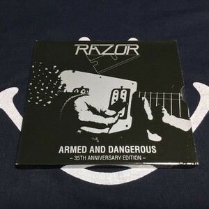 【RAZOR/ARMED AND DANGEROUS(35TH ANNIVERSARY EDITION)】HRR735CD/2019年リマスター盤/ボーナストラック6曲入り/スラッシュ/Thrash