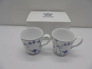 ◇7472・ROYAL COPENHAGEN/ロイヤルコペンハーゲン ブルーフルーテッド プレイン マグカップ S ペア 280ml 未使用品