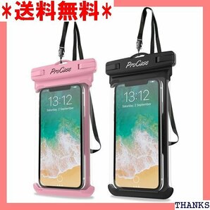 ☆ ProCase 2個セット防水ケース IPX8認定 携 11・XS・XR・8・Android -ピンク/ブラック 11