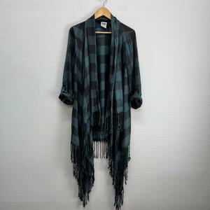 Harley Davidson ハーレーダビッドソン 96028-18VW Plaid Fringed Woven Cardigan カーディガン チェック S 10098997