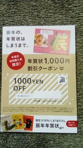 年賀状 初回購入者限定 1000円割引 クーポン コード★しまうまプリント★即決