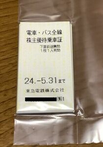 東急電鉄 株主優待乗車券 １５枚（未開封）[有効期限：2024年5月31日]