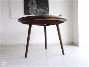 チーク無垢材 円形テーブルMed 丸テーブル ダイニングテーブル カフェテーブル 机 サークル 天然素材 無垢材家具 送料無料 直径100cm
