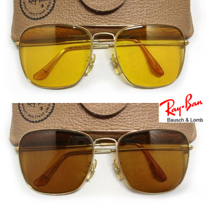 Vintage B&L RayBan CARAVAN USA Ambermaticアンバーマチック調光レンズ ゴールド ボシュロムBLアメリカ製メタル サングラスGoldキャラバン