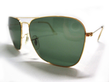 美品Vintage B&L RayBan CARAVAN G15ゴールドUSAアメリカ製ボシュロムBLキャラバンGoldメタルMETALサングラス パイロット グラス金AVIATOR_画像2