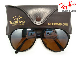 Vintage B&L RayBan OFF ROAD ONE B15TGMミラーDrivingドライビングUSAサングラスTRADITIONALSボシュロムBLアメリカ製エボニ黒ブラックrace