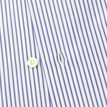 【未使用】オリアン ORIAN コットン ストライプ ワイドカラー ドレスシャツ ホワイトxライトネイビー【サイズ37】_画像5