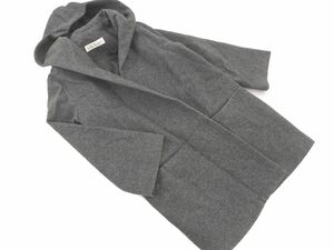  bulle de savon wool . hood coat sizeF/ gray *# * dla5 lady's 