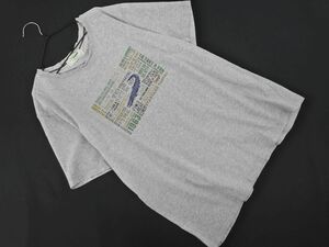 ネコポスOK CROCODILE クロコダイル プリント Tシャツ sizeL/グレー ■◆ ☆ dla7 レディース