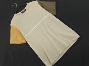 ネコポスOK nano universe ナノユニバース 袖切替 カットソー sizeM/ベージュ ■◆ ☆ dla8 メンズ