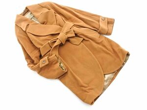 NOVESPAZIO Novesrazio wool 100% long coat sizeM/ Camel *# * dlb1 lady's 