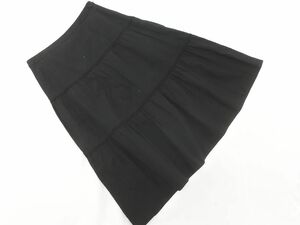 ネコポスOK KUMIKYOKU SiS Aライン 台形 スカート size2/黒 ■■ ☆ dlb3 レディース