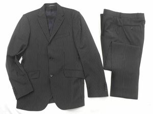 ZARA MAN ザラ マン ウール混 ストライプ セットアップ ジャケット パンツ スーツ 黒 ◇■ ☆ dlc1 メンズ