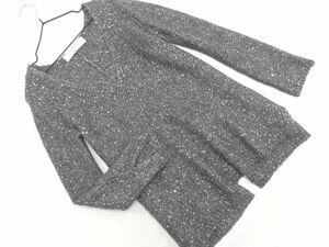 ZARA ザラ ウール混 Vネック スパンコール ニット セーター sizeM/グレー ◇■ ☆ dlc2 レディース