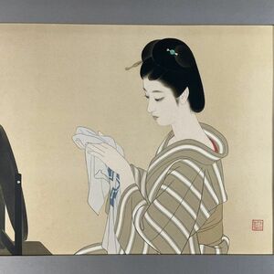 真作■リトグラフ■志村立美■「湯あがり」■美人画巨匠 挿絵画家として活躍■額付絵画　1ｃ