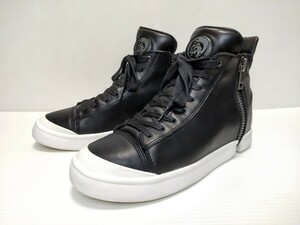 美品☆DIESEL☆ディーゼル/レザー スニーカー/「S-NENTISH」/本革/size:41(26.5cm)/定価:33,600円/ブラック/メンズ