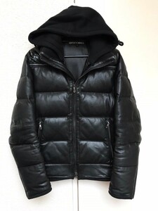 美品☆5351プールオム/ゴートレザー ダウン ジャケット/ブルゾン/5351Pour Les Hommes/size:2/0240090005/定価:89,250円/山羊革/メンズ