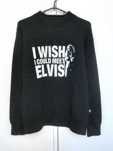 美品☆HYSTERIC GLAMOUR☆ヒステリックグラマー/ELVIS×ガールプリント ウール ニット/size:M/0263CS04/セーター/定価:41,800円/黒/メンズ