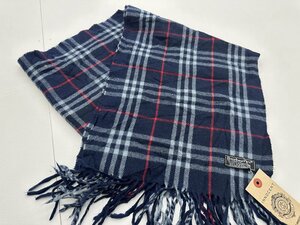 107269 ヴィンテージ　「BURBERRY」バーバリー　マフラー　LAMBS WOOL