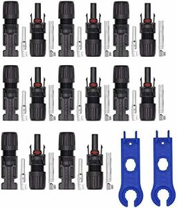 【残りわずか】 ブラック MC4コネクター ソーラーパネル 接続ケーブル用 MC4型 コネクター オスメス 8組 8組セット セッ
