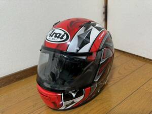 アライ ヘルメット クアンタムJ エース 赤 QUANTUM-J ACE Arai フルフェイス オンロード 59-60cm Lサイズ? 塗装ベース リペアに