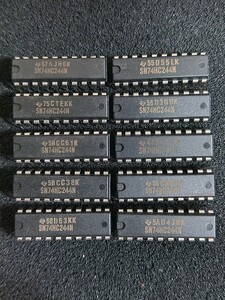 SN74HC244N テキサスインスツルメントＴＩ製　高速CMOS IC　２ｘ４回路スリーステートバッファ　（10個セット）