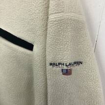 90s polo ralph lauren フリースジャケット　L ホワイト　polartec ラルフローレン　プルオーバー ハーフ ジップ POLOSPORT ビンテージ_画像3