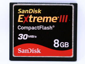 ◇美品◇CFカード 8GB SanDisk ExtrmeⅢ CompactFlash 30MB/s　8GB◇コンパクトフラッシュ★中古美品★SDCFX3-008G-J31A