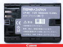 ◇劣化なし◇Canon キャノン 「LP-E6」 互換バッテリー ROWA JAPAN製◇対応機種多数 EOS フルサイズデジタル一眼レフカメラ用★中古美品_画像2