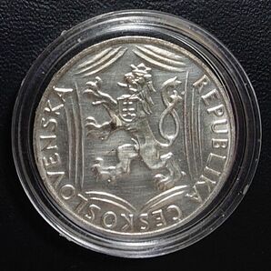 1948年 チェコスロバキア銀貨 100コルン 独立建国30周年記念銀貨 美品