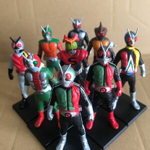 HG 仮面ライダー 栄光の9人ライダー編 全9種 スタンド付 ギャラリーシリーズ バンダイガシャポン 1号2号V3ライダーマンアマゾンスーパー1