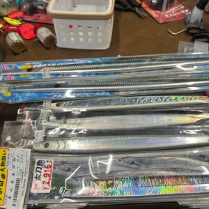 太刀パターンメタルジグ 新品6本セット　写真上からアスナロ420g 350g ナガマサ260g 230g SAURY300g まんま太刀魚330g計6本