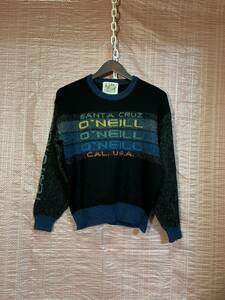 レア　1990's年代　オニール　O'NEILL セーター　L 黒　ブラック　VINTAGE ビンテージ　オールド古着　スケーター　サンタクルーズ