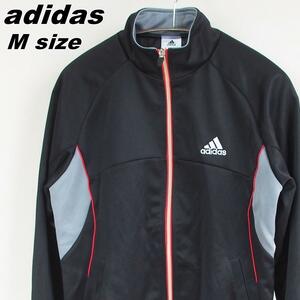 アディダス adidas トラックジャケット ジャージ ブラック×グレー M