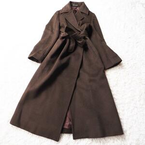  Ined INED Anne gola pure new wool tea Brown long coat bell tedo made in Japan lady's 9 number 