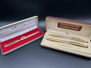 【S10-38】万年筆 ボールペン CROSS ペン先14K 585 1/20 14KT GOLD まとめて3点