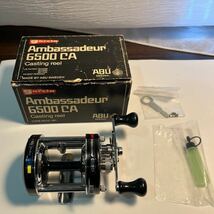 初期　ABU 6500CA 79年　箱付属付き/アブ　ambassadeur パーミング　雷魚　検6000 6500 6600C 青黄色ボックスリムステッカー　分解清掃済_画像1