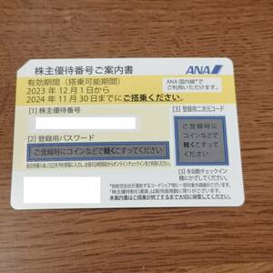 （コード通知専用）最新 ANA 全日空 株主優待 2024/11/30搭乗期限 発券用コード通知のみ　株主優待券　株主割引券 bb