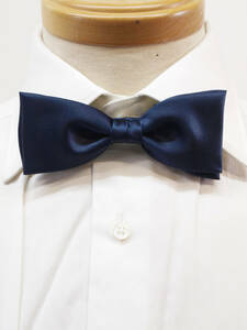* liquidation / dark blue navy blue / polyester satin / butterfly necktie / outside fixed form possible / new goods prompt decision /