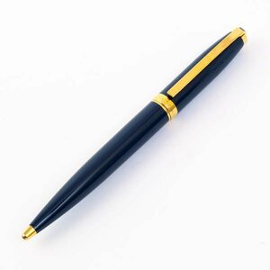 S.T.Dupont デュポン ツイスト式 回転式 ボールペン 筆記用具 文房具 ステーショナリー ネイビー×ゴールドカラー #35762