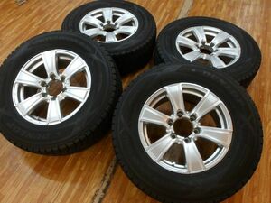 O 送料無料 美品 バリ山 17 6H139.7 7.5J+25 ダンロップ ウインターマックス SJ8 265/65R17 ランクル プラド ハイラックス FJクルーザー