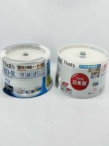 【新品・未開封】太陽誘電 That's 録画用DVD-R 50枚 DR-C12AWWY50BN 録画用BD-R 50枚 BRVMG25WWR50BC 50枚