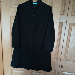 K pea coat black winter simple 150cm