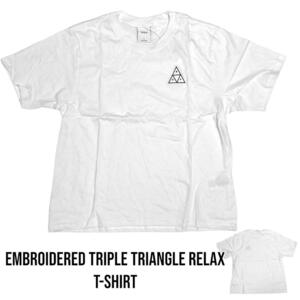 HUF is f Triple triangle embroidery relax T-shirt white L